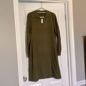 NWT Talbots Sweater Dress - Olive Green XL